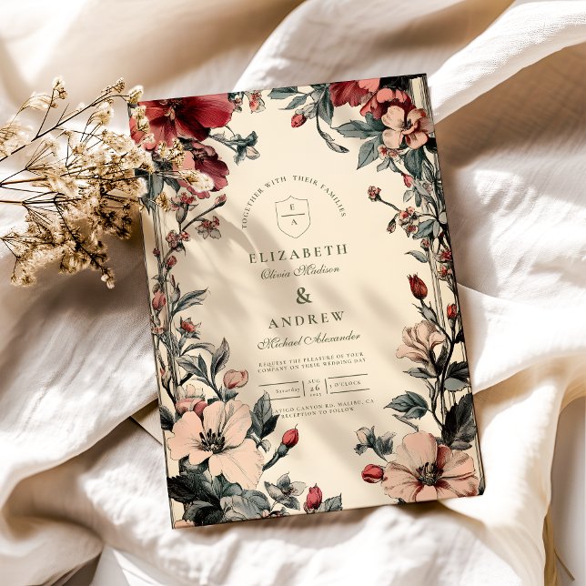 Invitación Boda Art Nouveau floral de estilo elegante (Subido por el creador)