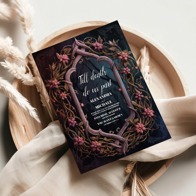 Invitación Boda Art Nouveau floral gótica de Halloween (Subido por el creador)