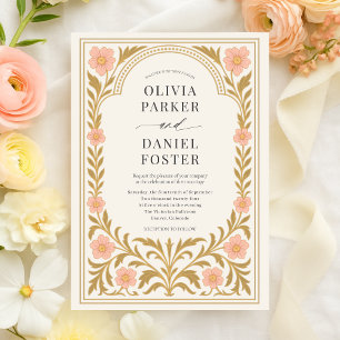 Invitación Boda Art Nouveau Floral Victoriana