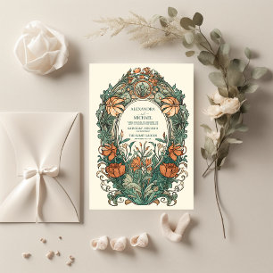 Invitación Boda Art Nouveau floral vintage