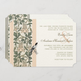 Invitación Boda Art Nouveau HoneySuckle Hummingbird
