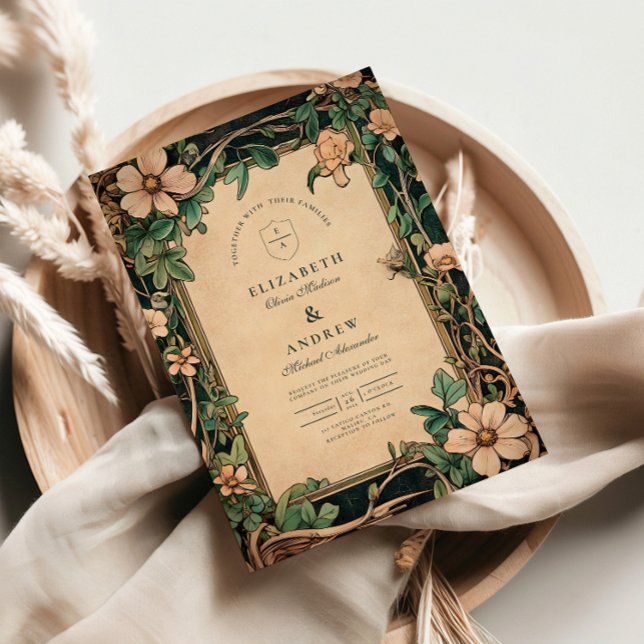 Invitación Boda Art Nouveau Ivory Bloom (Subido por el creador)