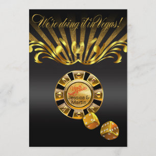 Invitación Boda Art Nouveau Vegas negro dorado