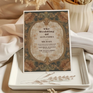 Invitación Boda Art Nouveau Vintage Floral
