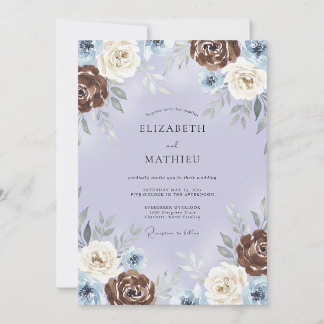 Invitación Boda Artesanal de Ciruela de Chocolate (Anverso)