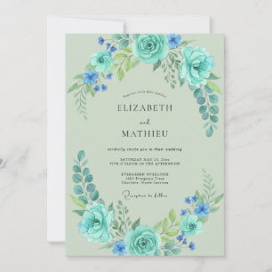 Invitación Boda Artisanal de Hojas de Menta Acuática