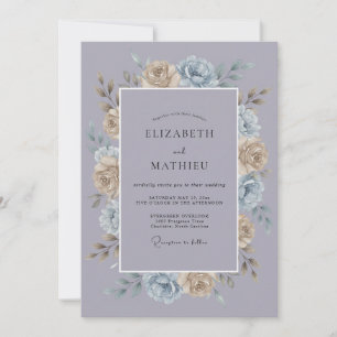 Invitación Boda artística de invierno con lavanda apagada
