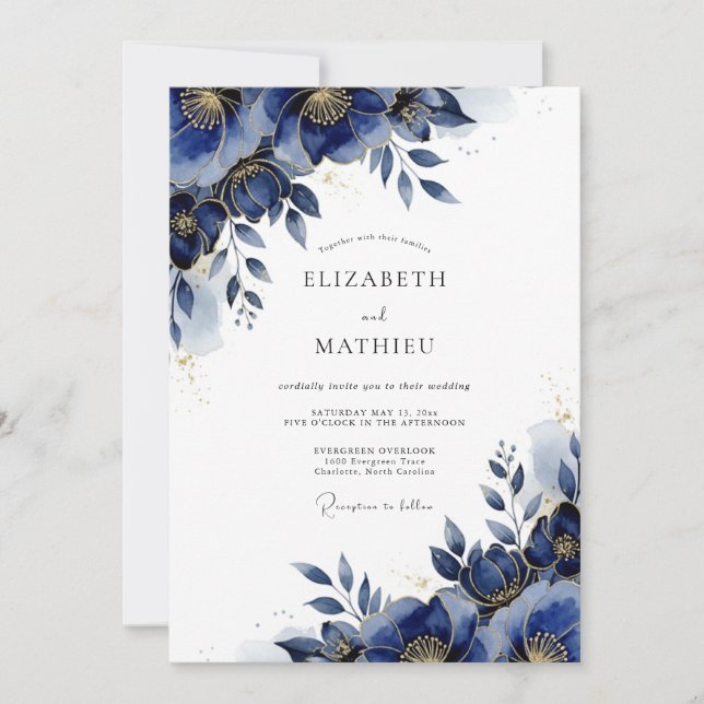 Invitación Boda artística de otoño en naranja quemada (Anverso)