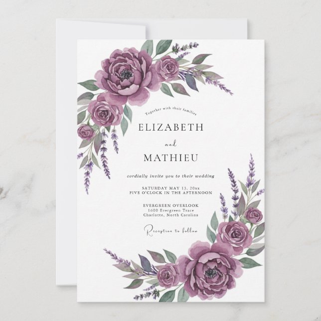 Invitación Boda Artística Flor de Ciruelo (Anverso)