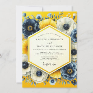 Invitación Boda Artística Índigo Canario