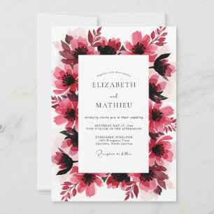 Invitación Boda Artística Magenta Negrita