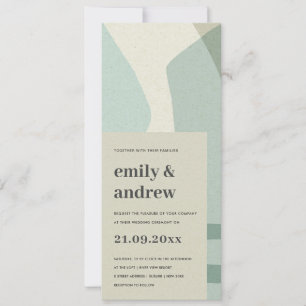 INVITACIÓN BODA ARTÍSTICO AZUL AQUÍ SUAVE MODERNO ABSTRACTO