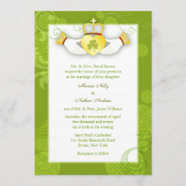 Invitación Boda artístico de Cute Claddagh Heart Irlandés