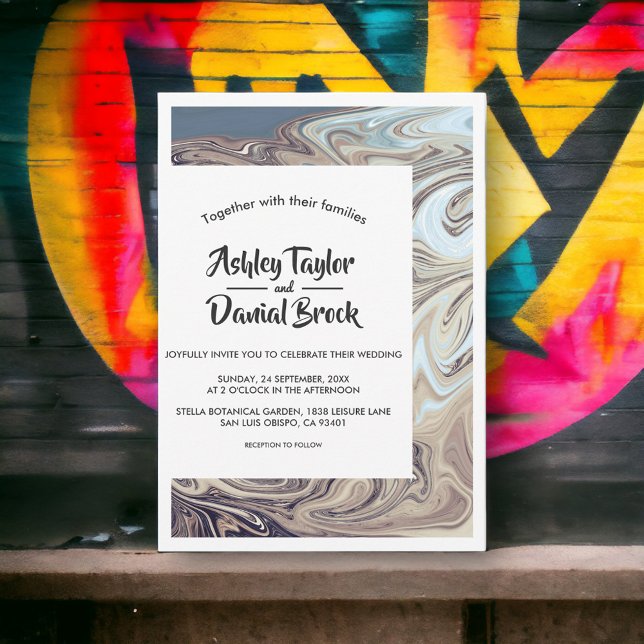 Invitación Boda artístico elegante de moda Earthy (Subido por el creador)