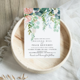 Invitación Boda artístico floral tropical ilustrado