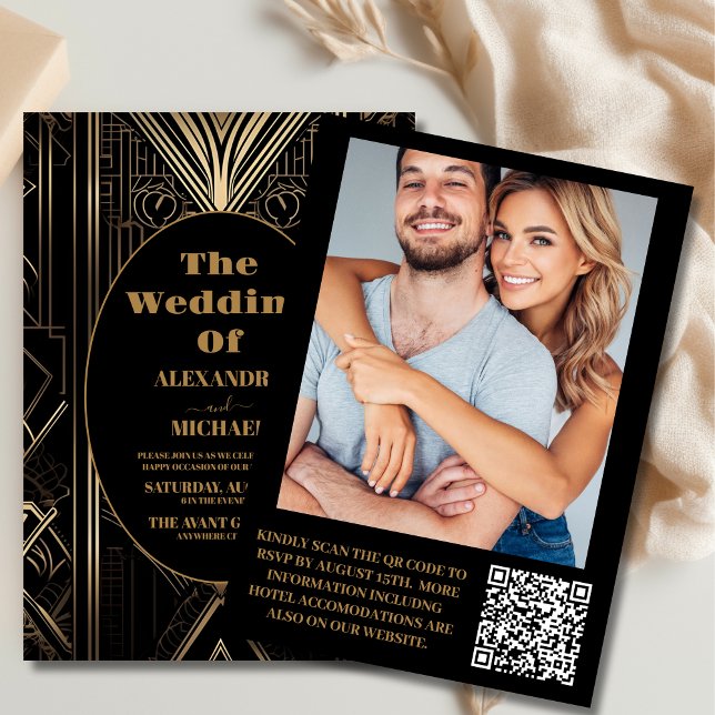 Invitación Boda artístico geométrico fotográfico Deco (Subido por el creador)