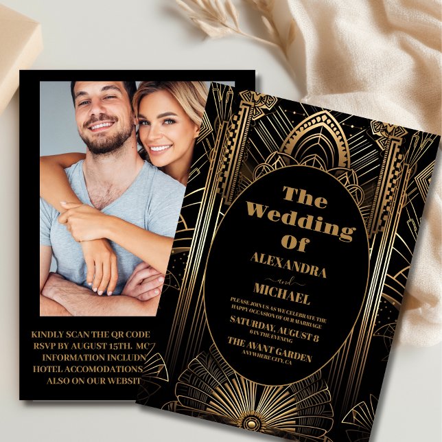 Invitación Boda artístico geométrico fotográfico Deco (Subido por el creador)