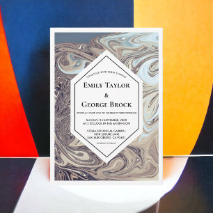 Invitación Boda artístico mínimo bohemio de tono terrestre ab