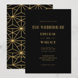 Invitación Boda artístico simple de los años 20