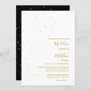 Invitación Boda Astral Gold Spots Black Evending