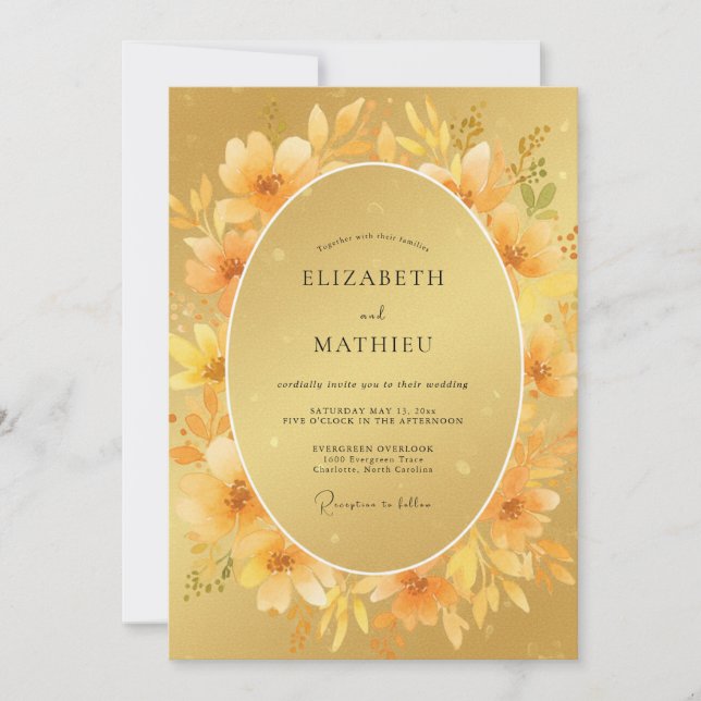 Invitación Boda Atemporal de Amapola Ámbar (Anverso)