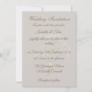 Invitación Boda atemporal en blanco y negro con letra elegant