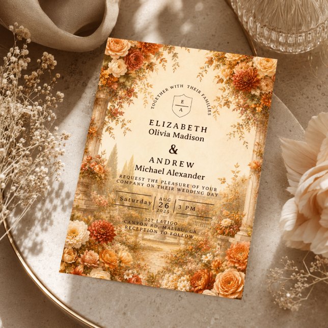 Invitación Boda atemporal en el jardín de otoño (Subido por el creador)