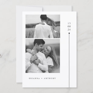 Invitación Boda atemporal moderna en foto en blanco y negro