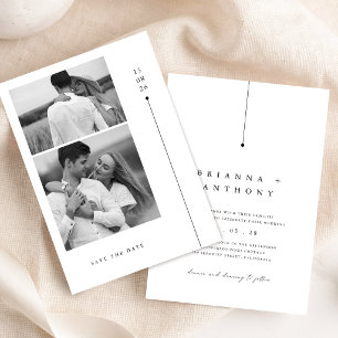Invitación Boda atemporal moderna en foto en blanco y negro