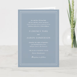 Invitación Boda atemporal polvorienta azul código QR tradicio