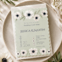 Boda Atemporal Sage Pastel Azul Anemone Marfil