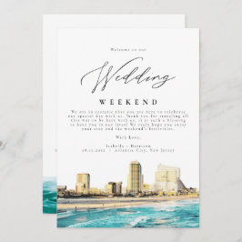 Invitación BODA ATLÁNTICO CITY Bienvenida Itinerario En