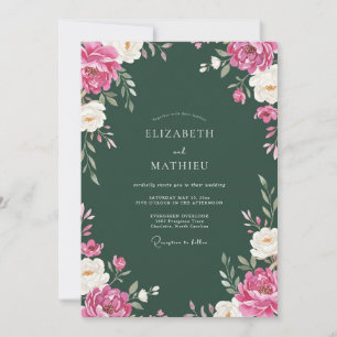 Invitación Boda atmosférica de invierno con esmeralda profund