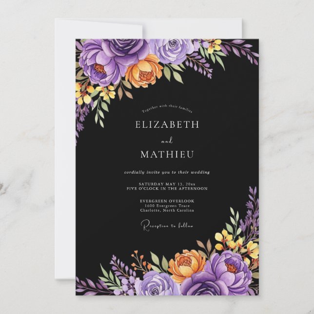 Invitación Boda Atmosférica y Oscura (Anverso)