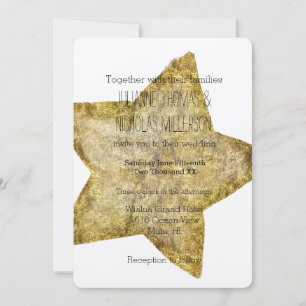 Invitación Boda atractiva de la estrella del oro