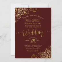 Boda Auburn Brown elegante de Gold Frills