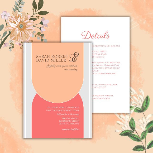 Invitación Boda audaz de arca minimalista (Subido por el creador)