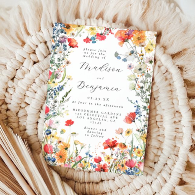 Invitación Boda audaz de flor silvestre (Subido por el creador)