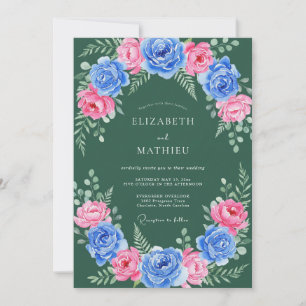 Invitación Boda audaz de verde cazador en el bosque