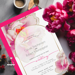 Invitación BODA Audaz Y Hermosa Peony Scarlet