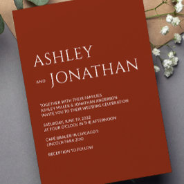 Invitación Boda audaz y Minimalista moderno