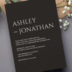 Invitación Boda audaz y Minimalista moderno