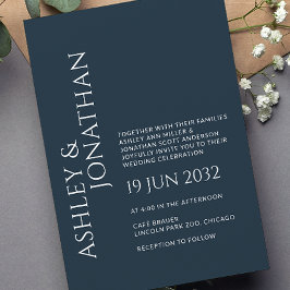 Invitación Boda audaz y Minimalista moderno