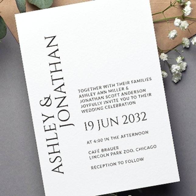 Invitación Boda audaz y Minimalista moderno (Subido por el creador)