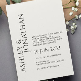 Invitación Boda audaz y Minimalista moderno