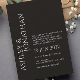 Invitación Boda audaz y Minimalista moderno