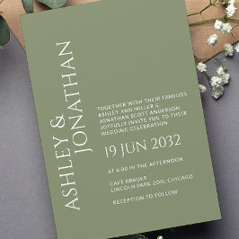 Invitación Boda audaz y Minimalista moderno