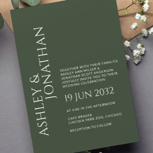Invitación Boda audaz y Minimalista moderno