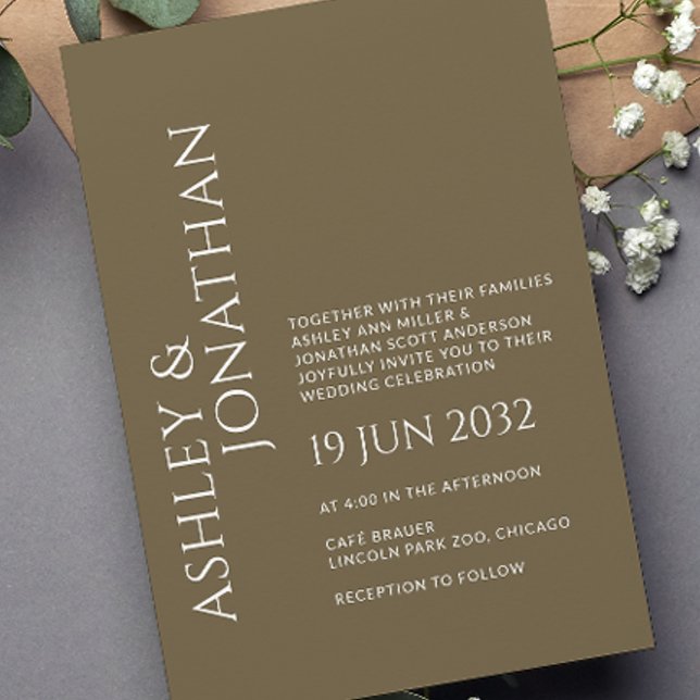 Invitación Boda audaz y Minimalista moderno (Subido por el creador)