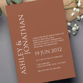 Invitación Boda audaz y Minimalista moderno
